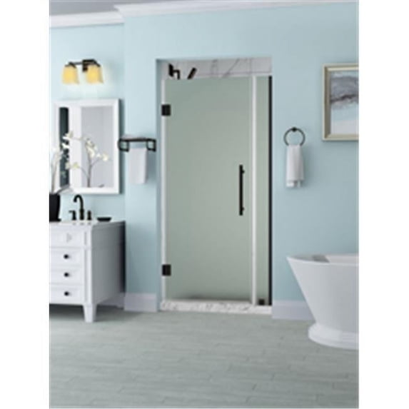 Aston SDR965F-ORB-4034-10 72 x 40 x 0.38 in. Belmore Frameless Hinged Shower Door with Frosted Glass, Oil Rubbed Bronze