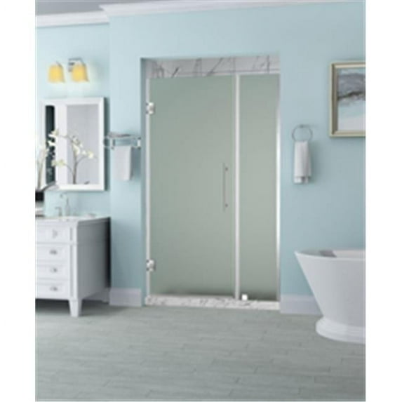 Aston SDR965F-SS-4127-10 Belmore 40.25-41.25 x 72 in. Frameless Hinged Shower Door with Frosted Glass in Stainless Steel
