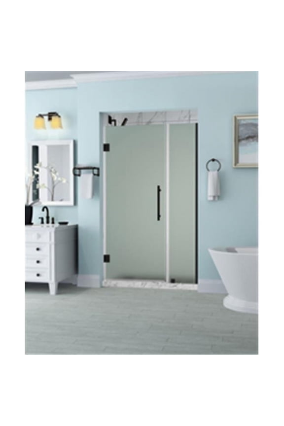 SDR965F-ORB-5028-10 72 x 49.25-50.25 x 0.375 in. Belmore Frameless Hinged Shower Door with Frosted Glass - Oil Rubbed Bronze