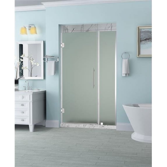 Aston SDR965F-CH-5331-10 Belmore 52.25 to 53.25 x 72 in. Frameless Hinged Shower Door with Frosted Glass - Chrome