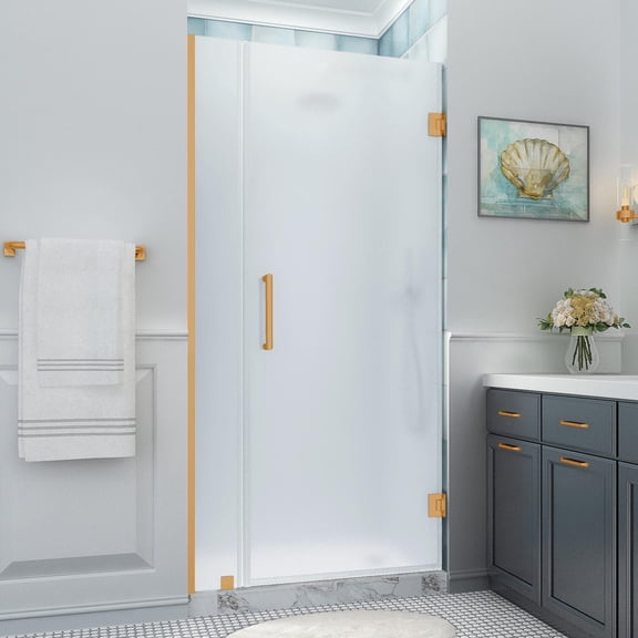 Aston SDR965FRUW-BG-282280 Belmore Xl 80" High X 28" Wide Hinged Frameless Shower Door -