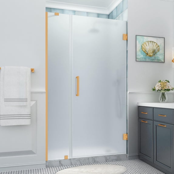 Aston SDR965FRUW-BG-483480 Belmore Xl 80" High X 48" Wide Hinged Frameless Shower Door -