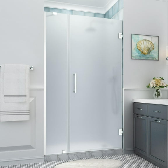 Aston Sdr965fruw-483480 Belmore Xl 80" High X 48" Wide Hinged Frameless Shower Door -