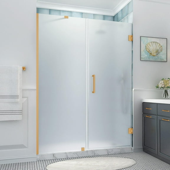 Aston Sdr965fruw-603080 Belmore Xl 80" High X 60" Wide Hinged Frameless Shower Door - Gold