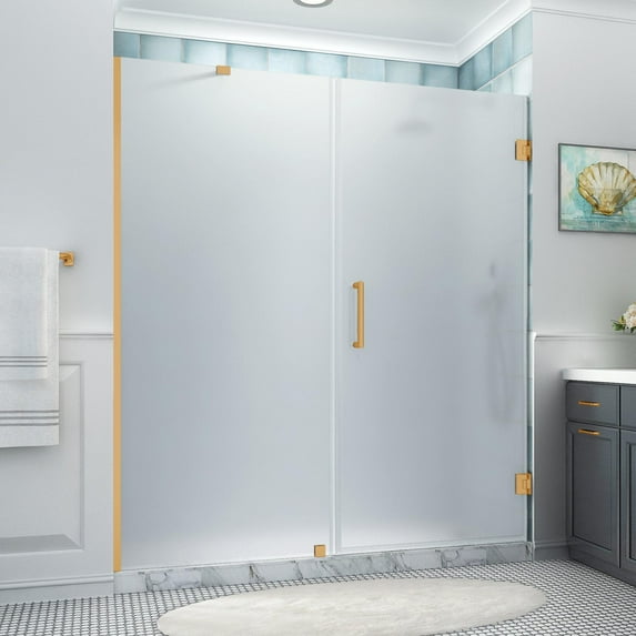 Aston Sdr965fruw-703680 Belmore Xl 80" High X 70" Wide Hinged Frameless Shower Door - Gold