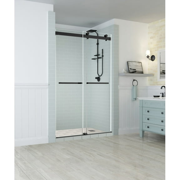 Aston Sdr977ez-48-10 Rivage 76" High X 48" Wide Sliding Frameless Shower Door - Bronze