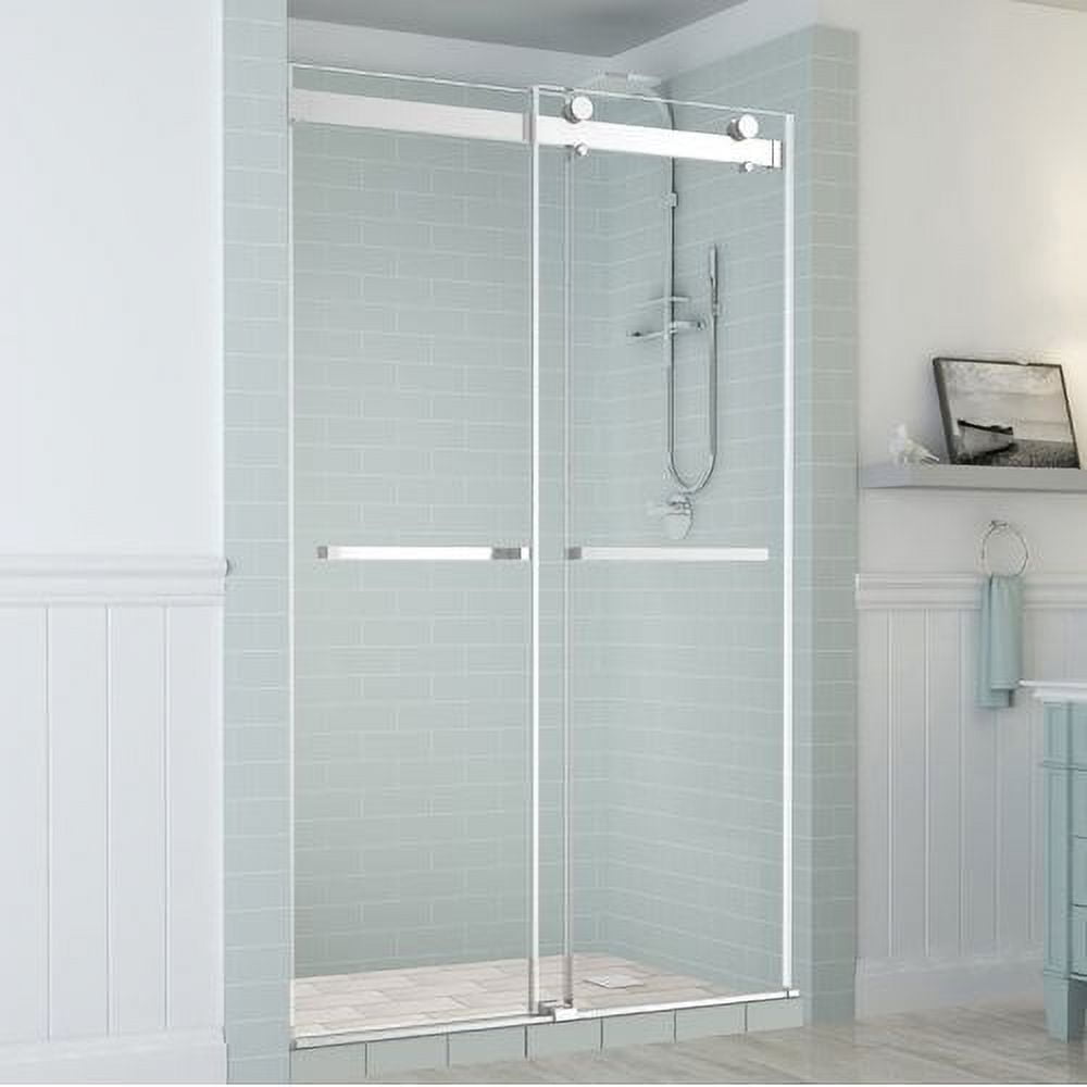 Rivage 76" Frameless Sliding Shower Door in Stainless Steel