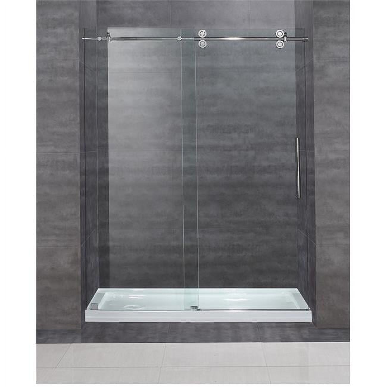 Langham 60'' x 75'' Frameless Clear Tempered Glass Sliding Shower Door