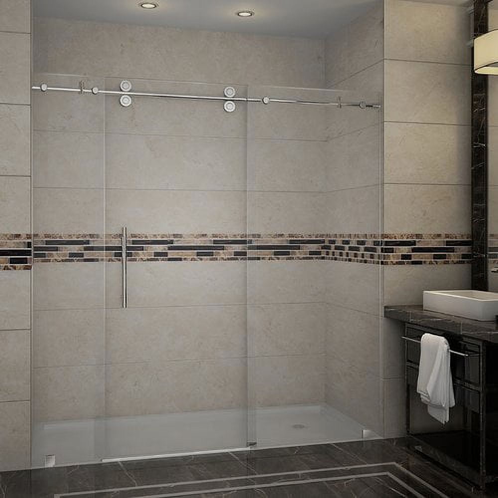 Langham 78" Frameless Sliding Shower Door with Chrome Finish