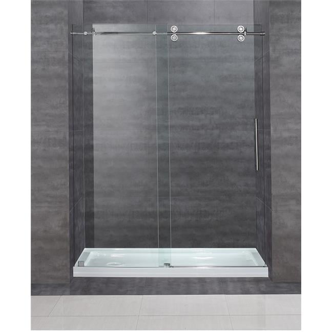 Langham 60" Frameless Sliding Shower Door with Chrome Finish