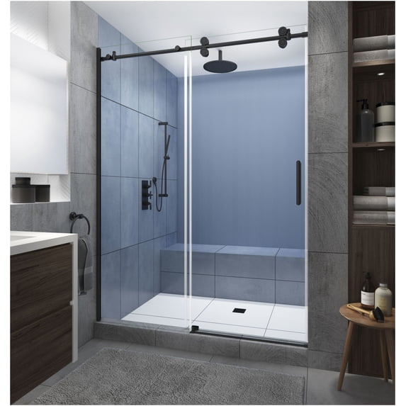 Aston SDR978EZ.UC-MB-7280-R Langham Xl 80" High X 72" Wide Sliding Frameless Shower Door -