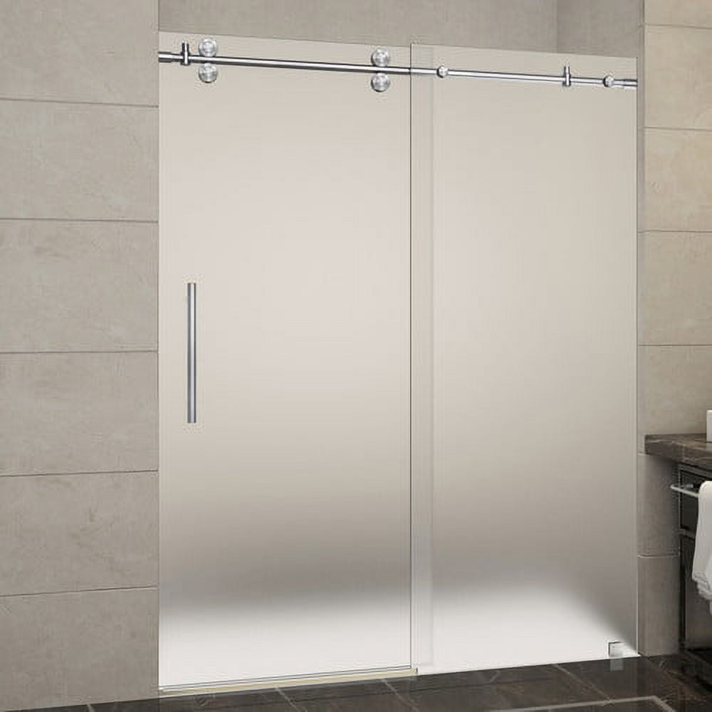 Langham 75" Frosted Glass Frameless Sliding Shower Door