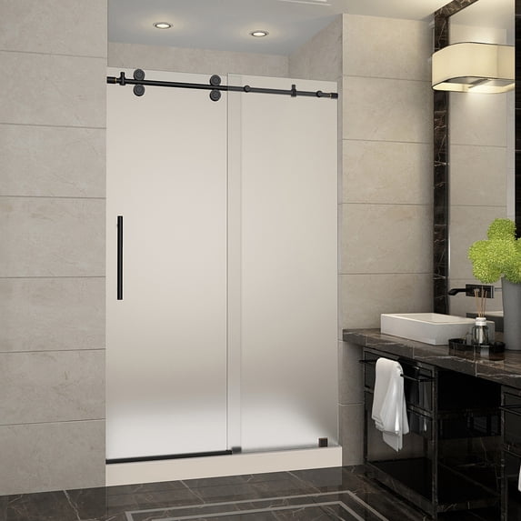 Aston SDR978F-TR-ORB-48-10-M Langham 48" Wide X 77-1/2" High Frameless Sliding Shower Door