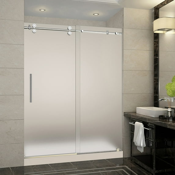 Aston Sdr978f-Tr-60-10-M Langham 60" X 77-1/2" Frameless Sliding Shower Door - Chrome