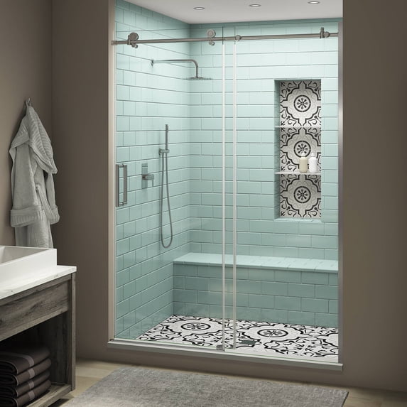 Aston SDR984EZ.UC-CH-6480-L Coraline Xl 80" High X 64" Wide Sliding Frameless Shower Door