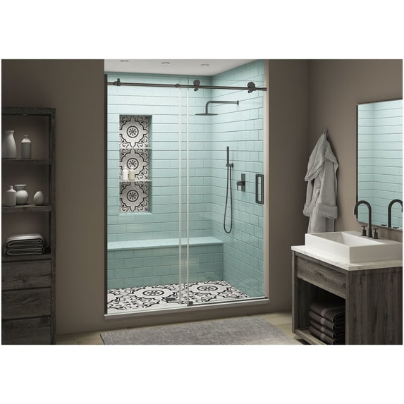 Aston SDR984EZ.UC-ORB-7280-R Coraline Xl 80" High X 72" Wide Sliding Frameless Shower Door