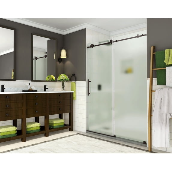 Aston SDR984F-NBR-60-10 Coraline 76" High X 60" Wide Sliding Frameless Shower Door -