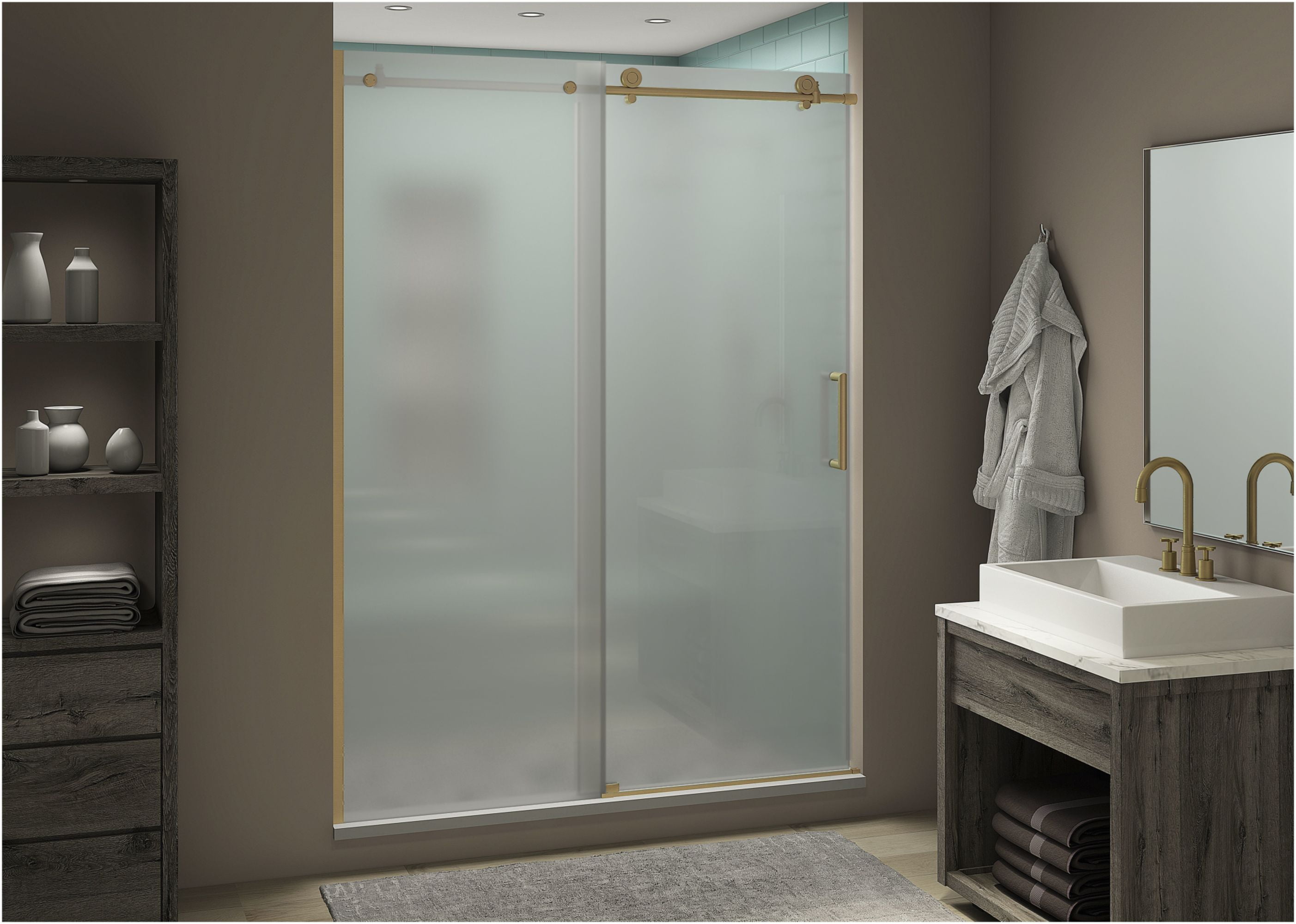 Aston Sdr984fruw.Uc-4880 Coraline Xl 80" High X 48" Wide Sliding Frameless Shower Door -