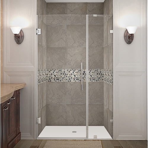 Nautis 42" x 72" Frameless Clear Glass Hinged Shower Door