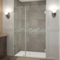 Aston Sdr985-42-10 Nautis 42" Wide X 72" High Frameless Hinged Shower Door - Stainless