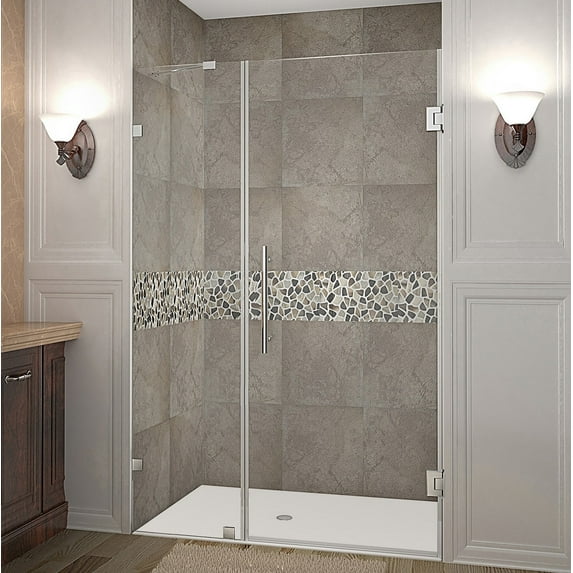 Aston Sdr985-42-10 Nautis 42" Wide X 72" High Frameless Hinged Shower Door - Stainless