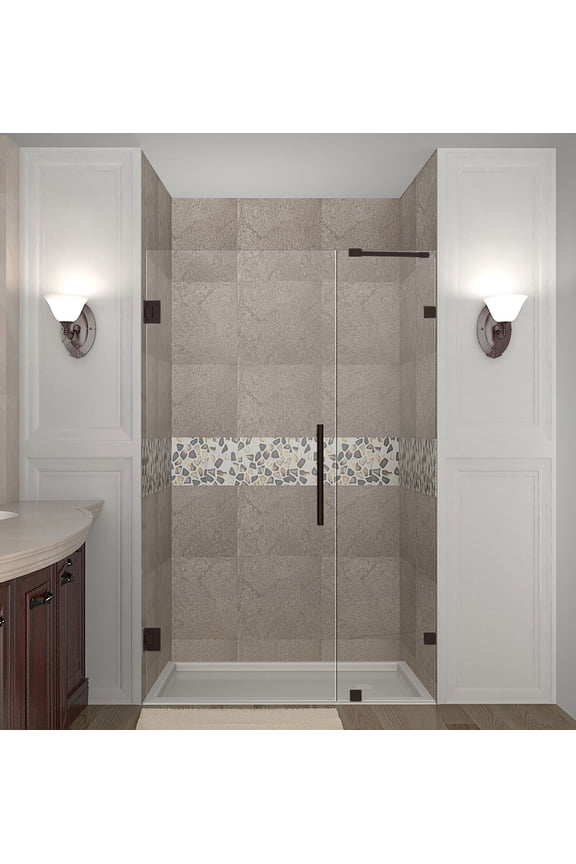 SDR985-NBR-57-10 Nautis 57" Wide X 72" High Frameless Hinged Shower Door - Bronze
