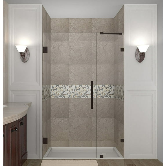 Aston Sdr985-59-10 Nautis 59" Wide X 72" High Frameless Hinged Shower Door - Bronze