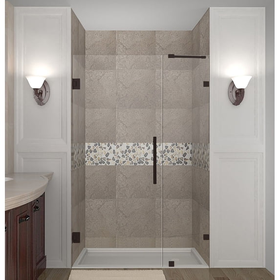Aston SDR985-NBR-65-10 Nautis 65" Wide X 72" High Frameless Hinged Shower Door - Bronze