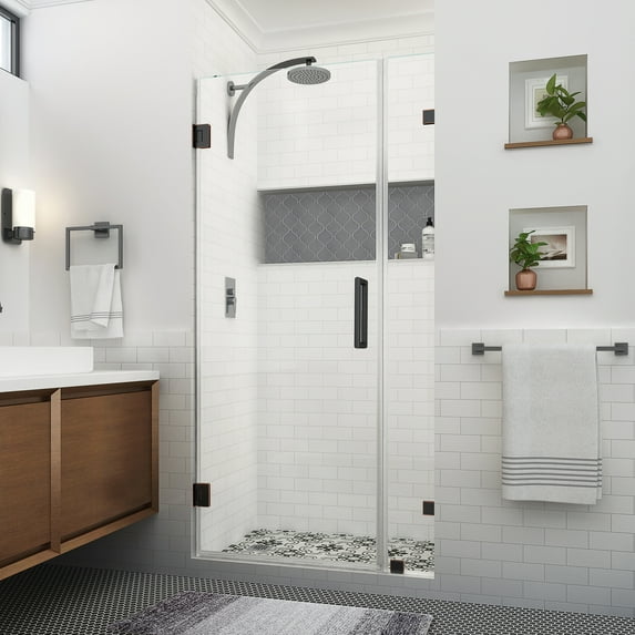 Aston Sdr985ez-302480 Nautis Xl 80" High X 30" Wide Hinged Frameless Shower Door - Bronze