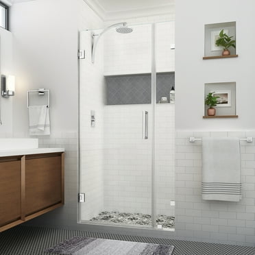 Aston Sdr985ez-393380 Nautis Xl 80" High X 39" Wide Hinged Frameless Shower Door - Chrome