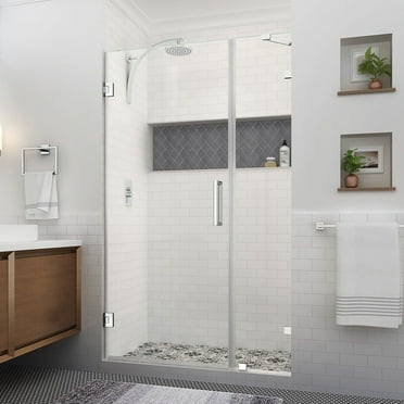 Aston Sdr985ez-463280 Nautis Xl 80" High X 46" Wide Hinged Frameless Shower Door - Chrome