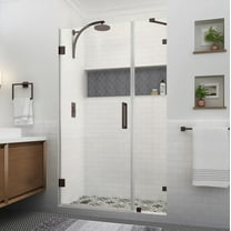 Aston Sdr985ez-473380 Nautis Xl 80" High X 47" Wide Hinged Frameless Shower Door - Bronze