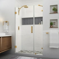 Aston Sdr985ez-493580 Nautis Xl 80" High X 49" Wide Hinged Frameless Shower Door - Gold
