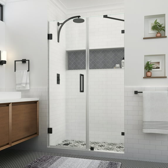 Aston Sdr985ez-502880 Nautis Xl 80" High X 50" Wide Hinged Frameless Shower Door - Black