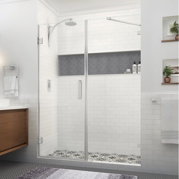 Aston SDR985EZ-SS-633380 Nautis Xl 80" High X 63" Wide Hinged Frameless Shower Door -