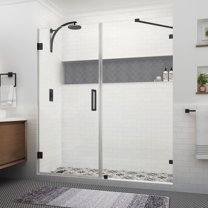 Aston Sdr985ez-733780 Nautis Xl 80" High X 73" Wide Hinged Frameless Shower Door - Black