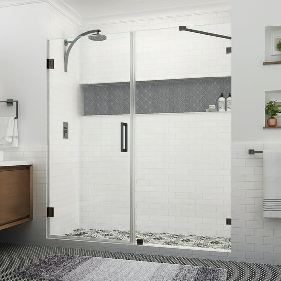 Aston Sdr985ez-733780 Nautis Xl 80" High X 73" Wide Hinged Frameless Shower Door - Bronze