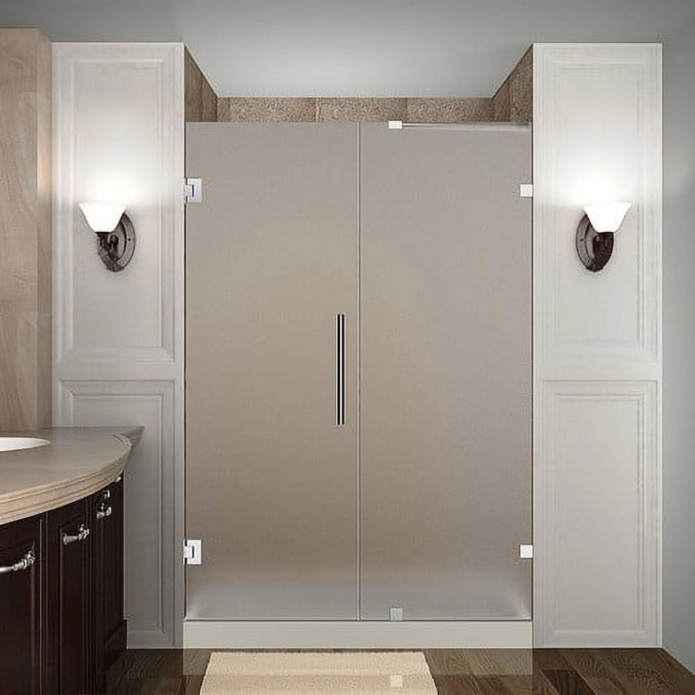 Nautis 48" Chrome Frameless Frosted Glass Shower Door