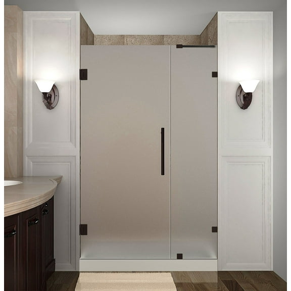 Aston Sdr985f-50-10 Nautis 50" Wide X 72" High Frameless Hinged Shower Door - Bronze
