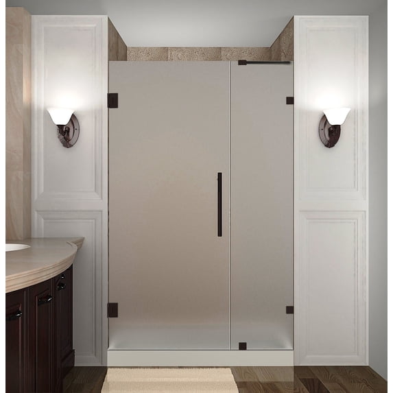 Aston SDR985F-NBR-62-10 Nautis 62" Wide X 72" High Frameless Hinged Shower Door - Bronze