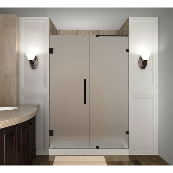 Aston Sdr985f-72-10 Nautis 72" Wide X 72" High Frameless Hinged Shower Door - Bronze