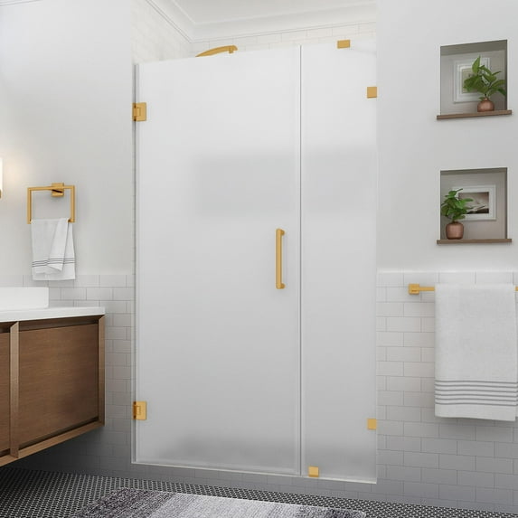 Aston Sdr985fruw-453180 Nautis Xl 80" High X 45" Wide Hinged Frameless Shower Door - Gold