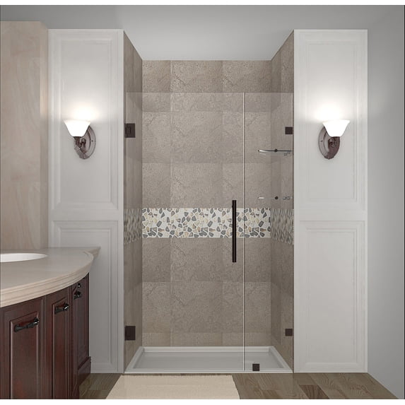 Aston SDR990-NBR-40-10 Nautis Gs 40" Wide X 72" High Frameless Hinged Shower Door - Bronze