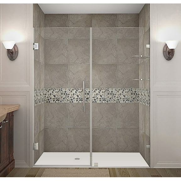 Aston Sdr990-64-10 Nautis Gs 64" Wide X 72" High Frameless Hinged Shower Door - Chrome