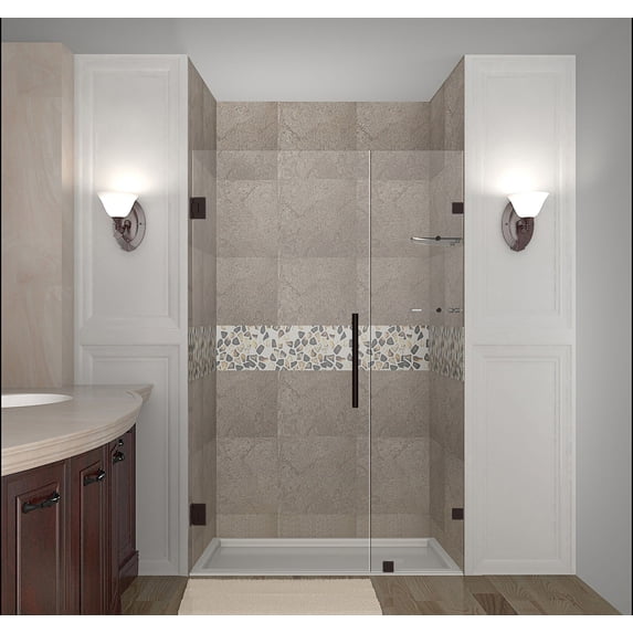 Aston SDR990-NBR-65-10 Nautis Gs 65" Wide X 72" High Frameless Hinged Shower Door - Bronze