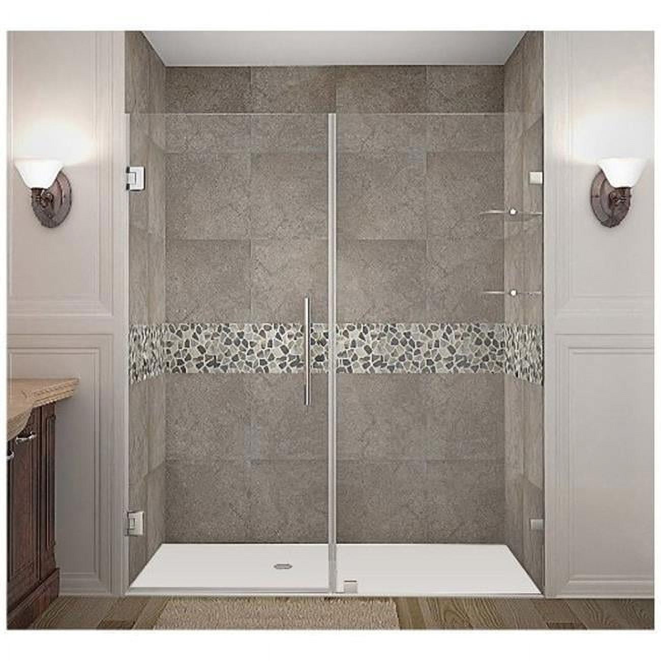 Nautis GS 68" x 72" Frameless Clear Glass Hinged Shower Door