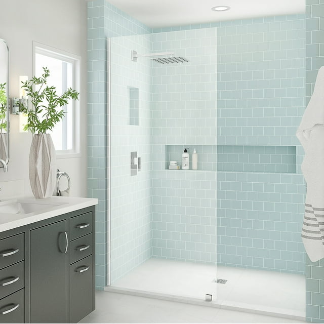 Aston Sdr996ez-3480 Elyse Xl 80" High X 34" Wide Pivot Frameless Shower Door - Chrome