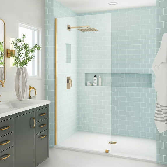 Aston Sdr996ez-3880 Elyse Xl 80" High X 38" Wide Frameless Shower Panel - Gold
