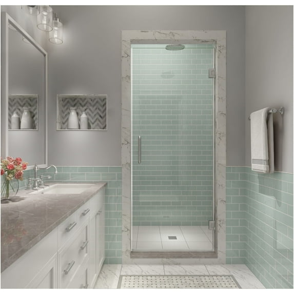 Aston Sdr997ez-26580 Kinkade Xl 80" High X 26-1/2" Wide Hinged Frameless Shower Door -