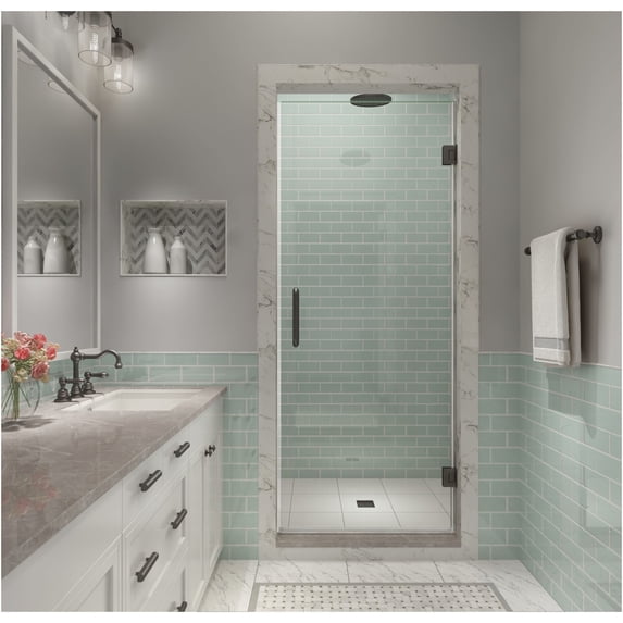 Aston SDR997EZ-NBR-28580 Kinkade Xl 80" High X 28-1/2" Wide Hinged Frameless Shower Door -